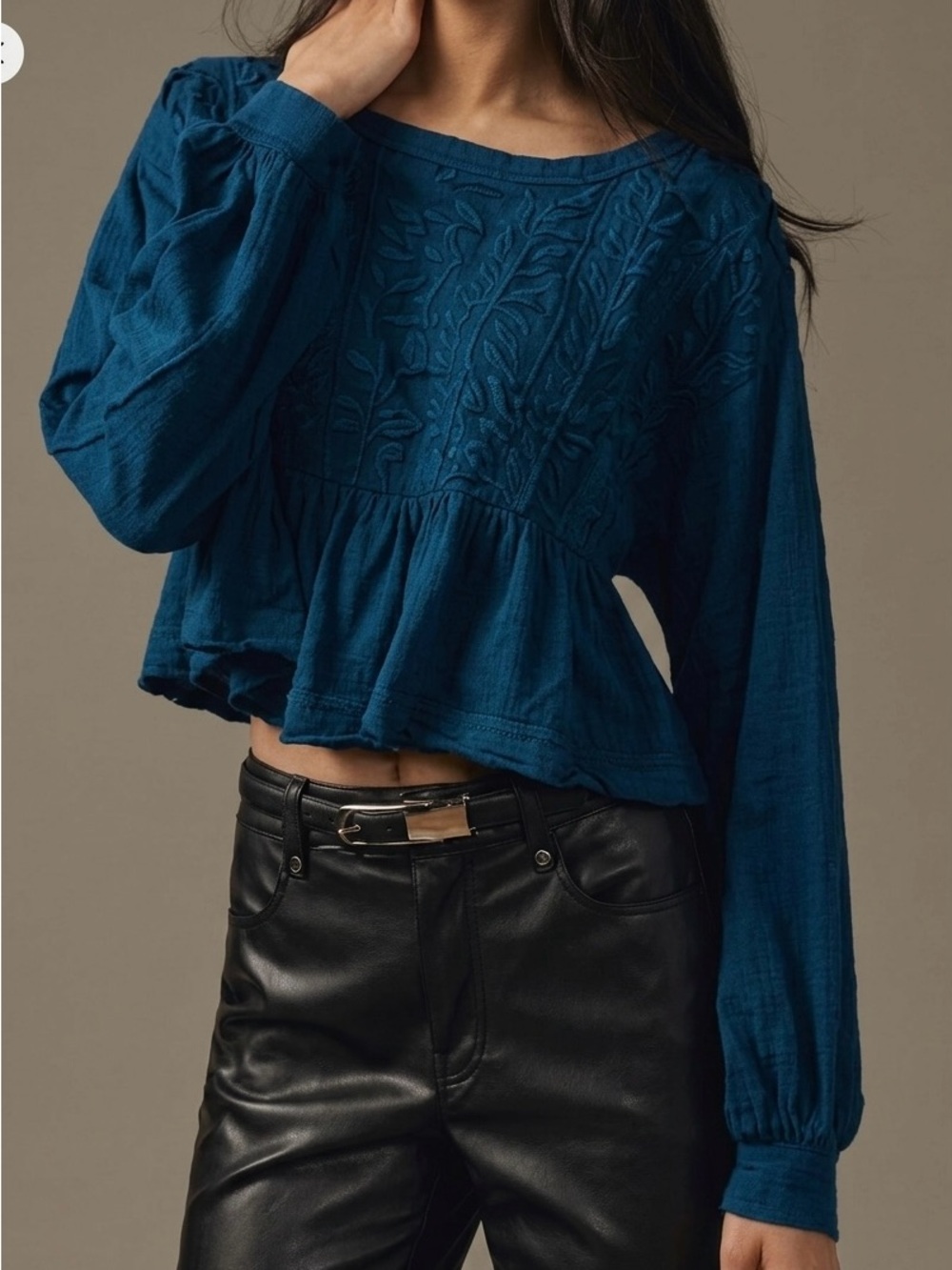 Pilcro Anthropologie Textured Babydoll Shirt